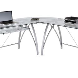 Vista L Shaped Desk With Glass Top Cyber Monday Deals 