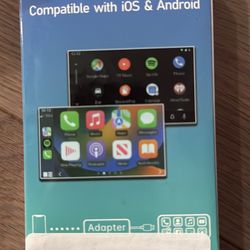 Wireless CarPlay Adapter for iPhone Mini Size Wireless Apple CarPlay Adapter for USB & USB-C/Type-C Plug and Play (Matte Black) 