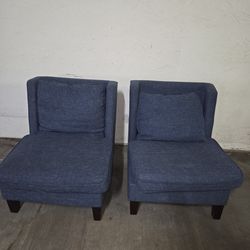 2 Blue Shyanne Fabric Accent Chairs w/ Free Delivery