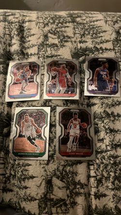 5 silver foil basketball cards