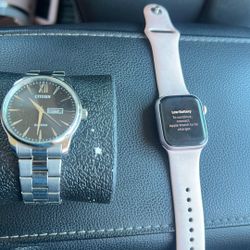 Apple Watch 9 Gen And silver Citizen Watch 