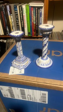 Antique talavera candle holders