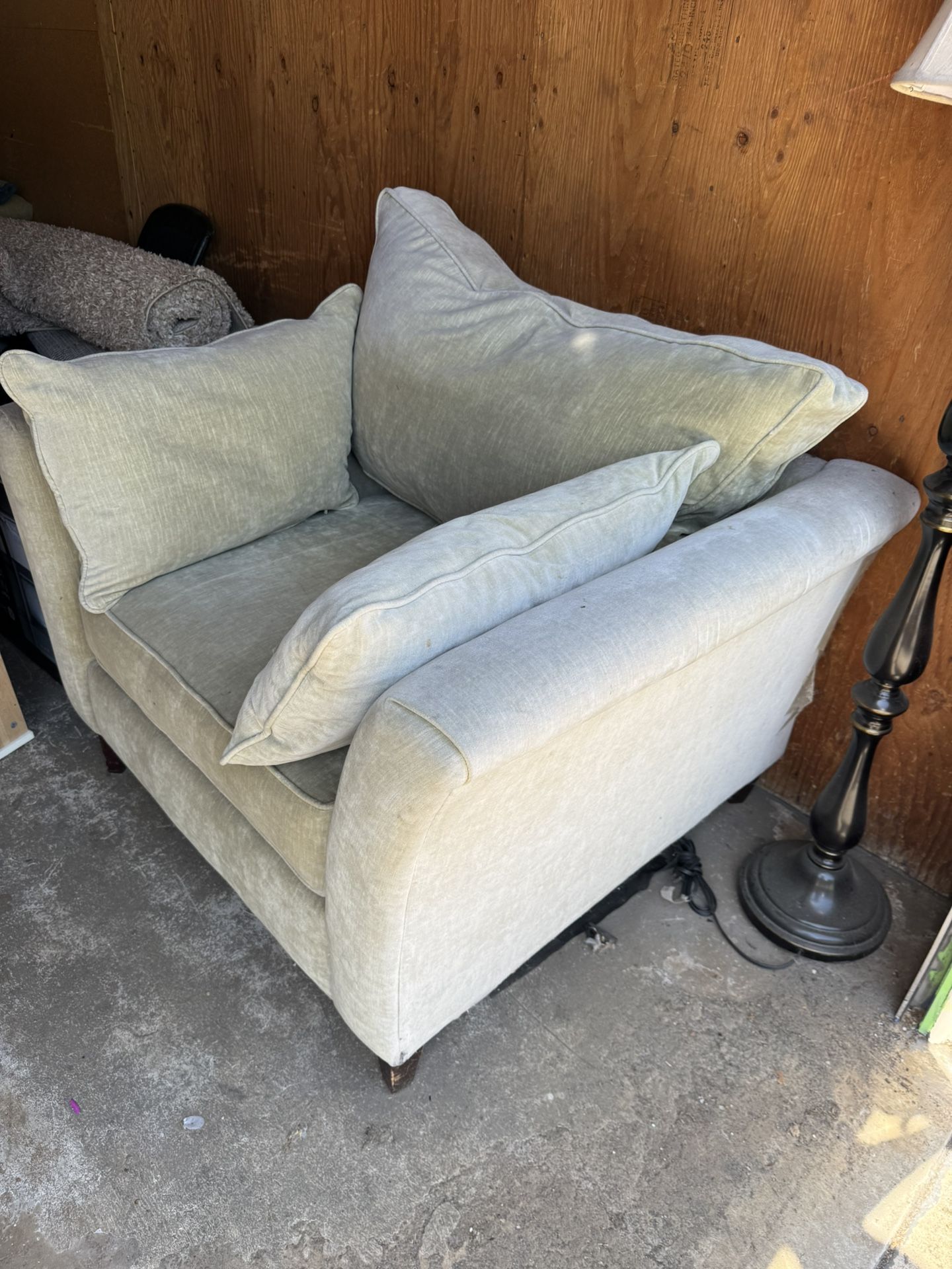 Sage Green Chair With Ottoman