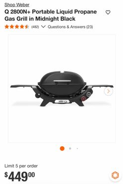 Shop Weber Q 2800N+ Portable Liquid Propane O Gas Grill in Midnight Black