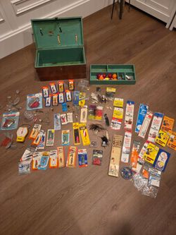 Vintage Fishing Tackle Collection – Wooden Tackle Box