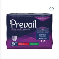 Prevail Womens Diaper 20 Ct. $40 Ea. Or Package Deal (Obo)