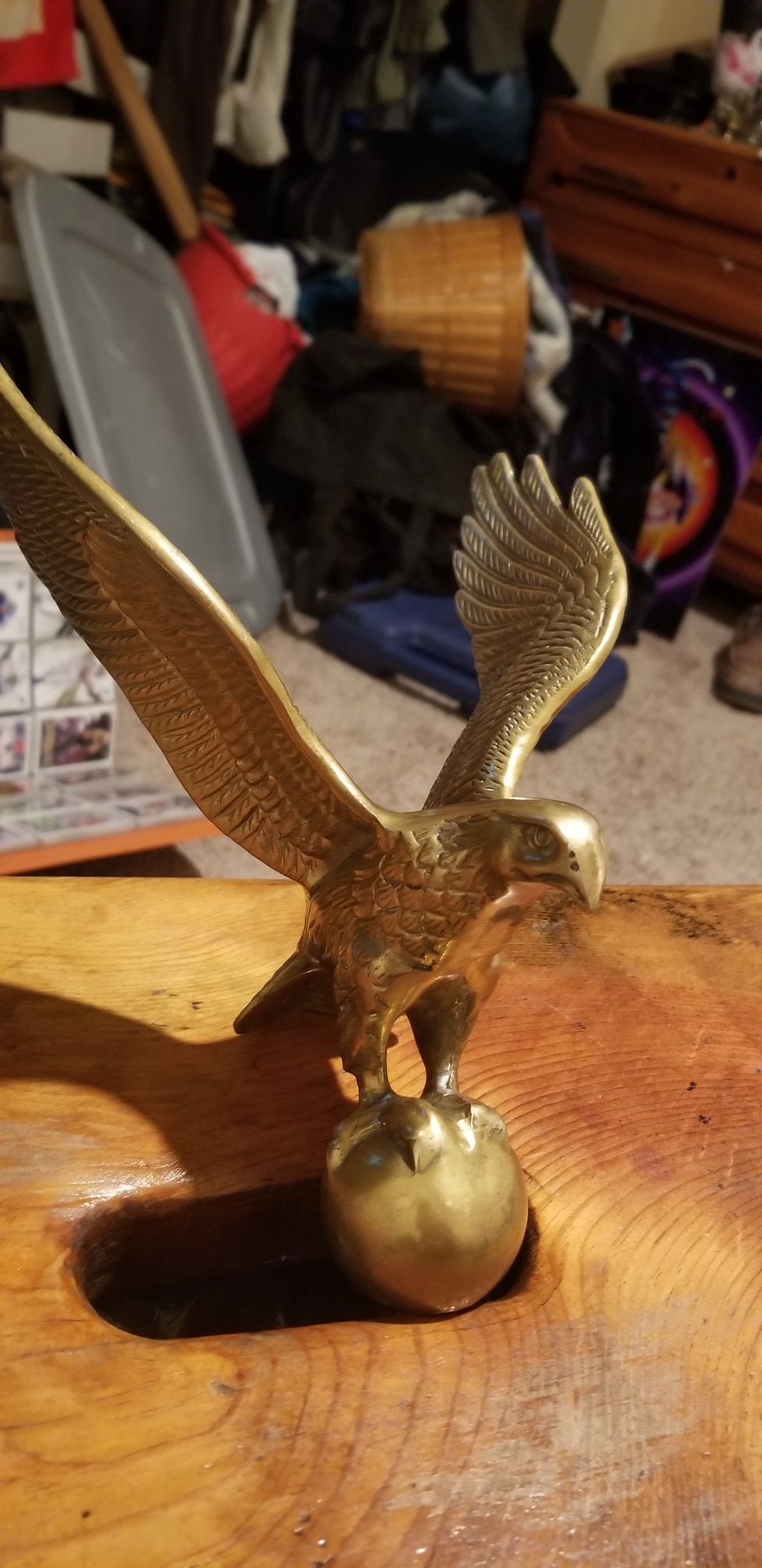 Large Brass Eagle with planet in Talonz
