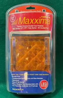 Maxxima Square Chrome Double Face Pedestal - Quantity: 2