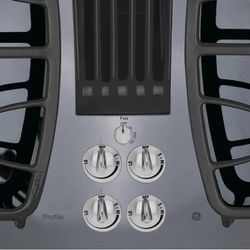 GE Profile 30-in 4 burners Stainless steel Gas Cooktop with Downdraft Exhaust