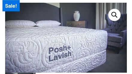 Posh + Lavish Refine Cal King Latex Mattress and 4 inch Foundations