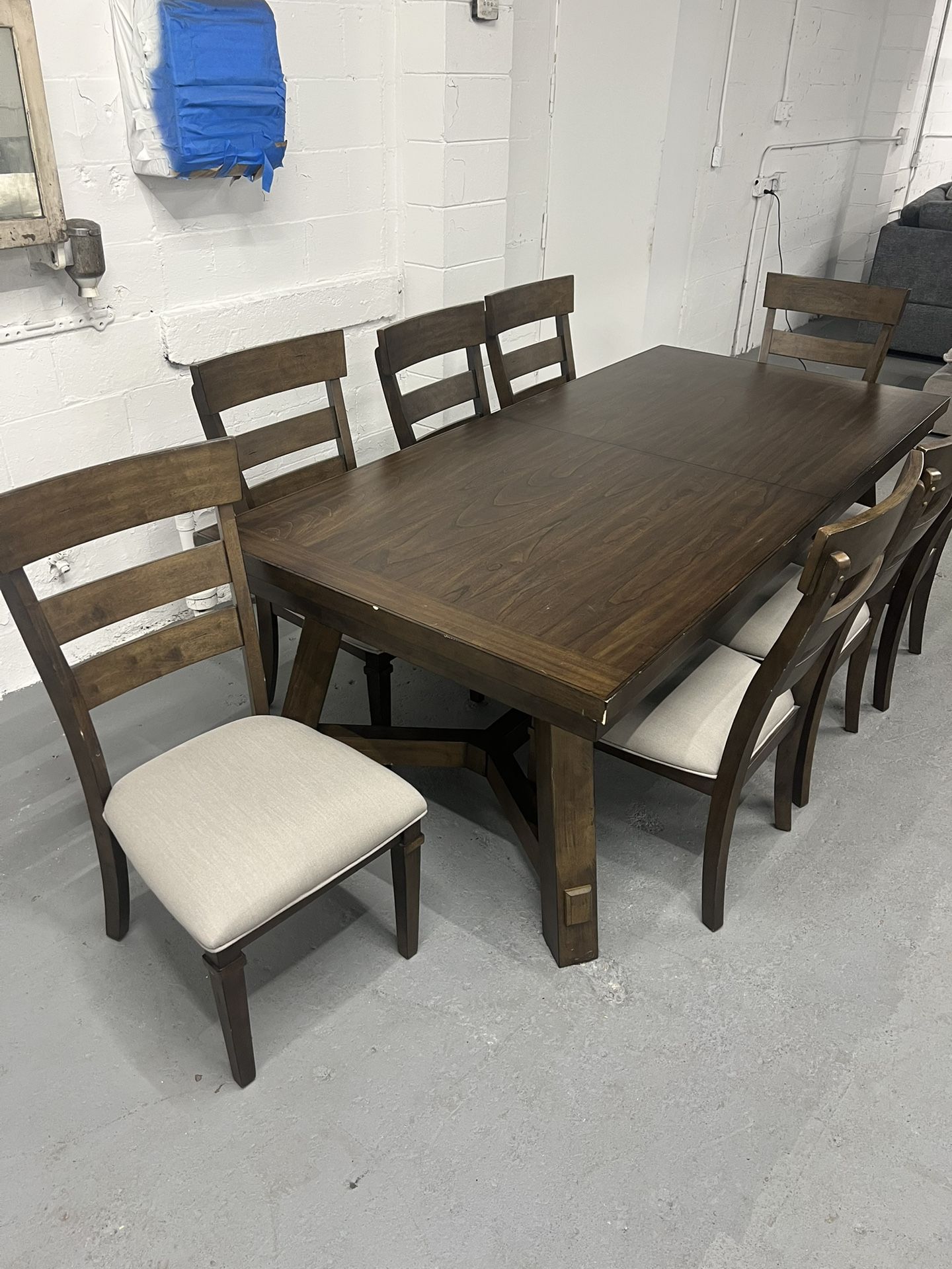 9 Piece Kitchen Dining Table Set W/ Leaf