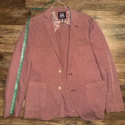 Savile Row Red  Blazer with Floral Lining
