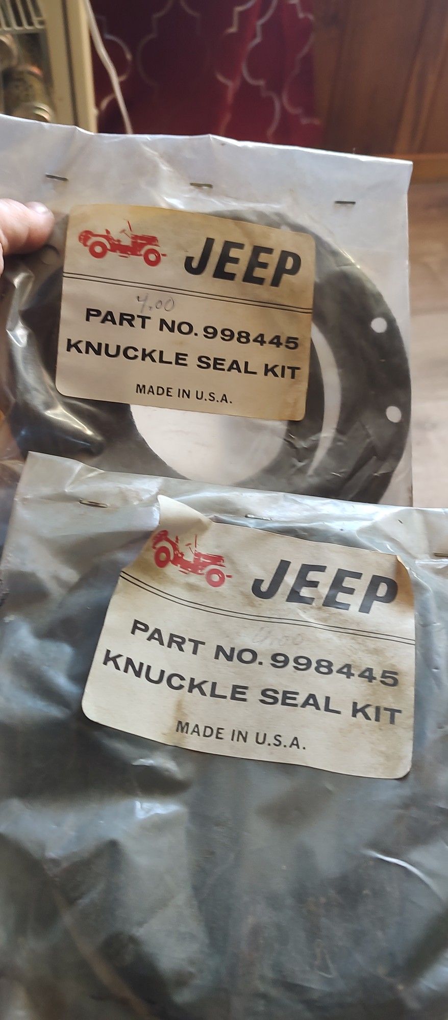 One New Old Stock Jeep Part #998445, Steering Knuckle Seal kit,