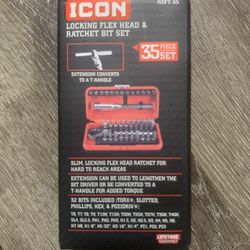 Icon 35pc Bit Set With Locking Flex Ratchet