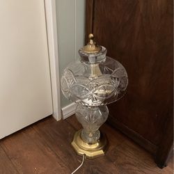 Pair Of Vintage Heavy Glass Lamp 