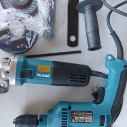 Makita 120v Grinder & Hammer Drill Combo