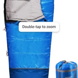 REDCAMP Kids Mummy Sleeping Bag for Camping Zipped Small, 40 Degree 3 Season Cold Weather Fit Boys,Girls & Teens (Blue with 2.4lbs Filling)
