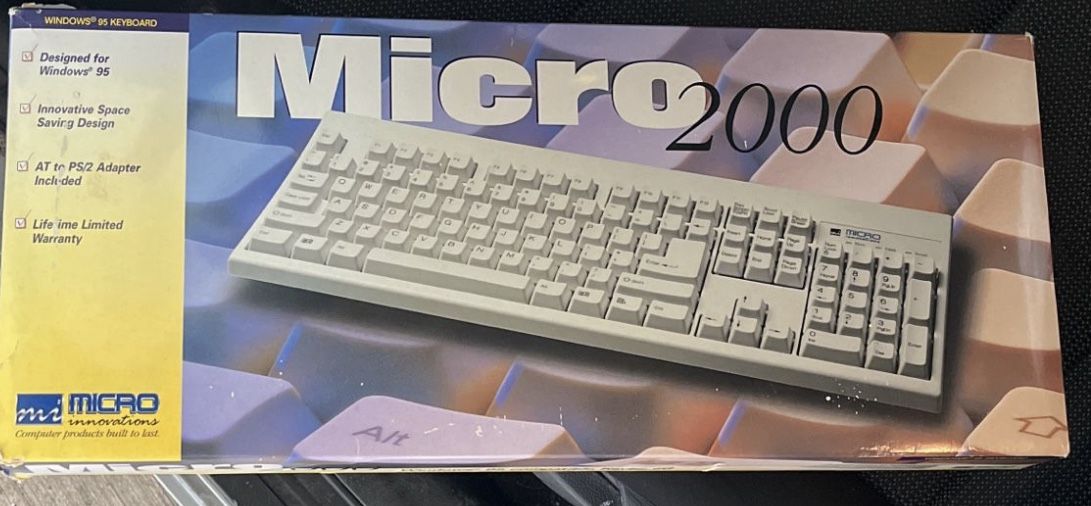 Micro Innovations 2000 Windows 95 Keyboard KB95W Vintage 1997 New Open Box