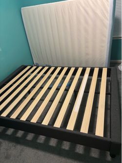 Queen-size bedframe and mattress