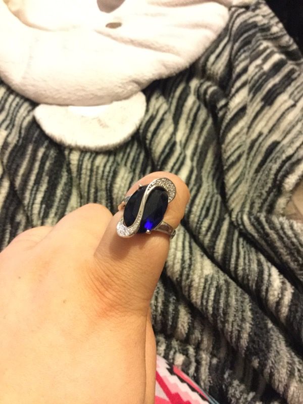 VINTAGE LINDE LINDY Cornflower Blue Star Sapphire Created Cluster Halo Yel Gold Plate .925 Sterling Silver Ring Simulated diamond (cz) acc.