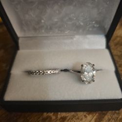 18K WHITE GOLD RING SET 