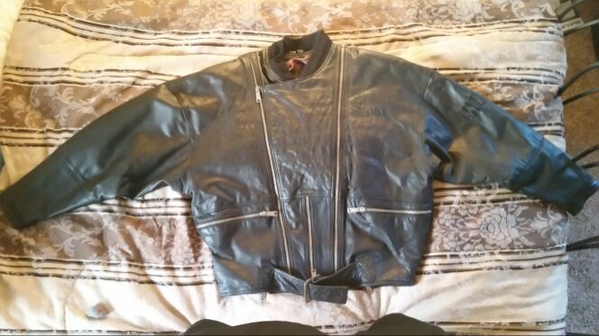 Chia vintage leather motorcycle jacket