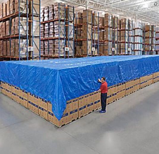 Uline Woven Poly Tarp Blue 5mil 40x60ft S-8401