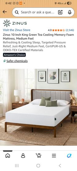 Brand New Zinus 10" Inch King Memory Foam Mattress in the Box .