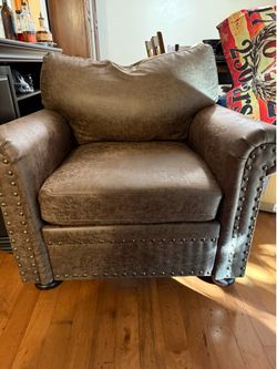 Faux leather accent chair