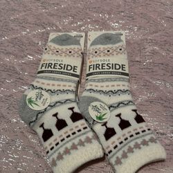 Set Of Two Wine Softsole Fireside Cozy Lodge Socks 