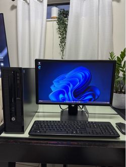 HP Prodesk Complete Computer Desktop Setup Windows 11 Pro Intel 8gb Ram and Monitor