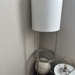 Lamp with glass shelves