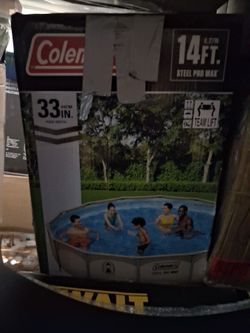 14' round 33in h above ground pool...