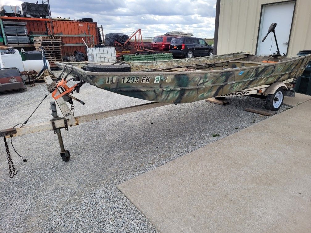 1971 16' John Boat With 90s Trailer