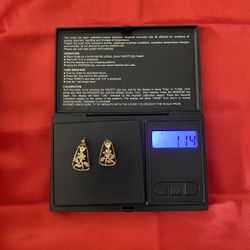 585 Gold Flower Drop Post Earrings