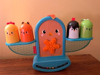 Like New Fisher Price Stack and Rattle Birdie Baby Toddler Toy Rocking Balance Stacking