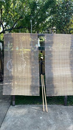 Two Roll up bamboo blinds Asking $12for both