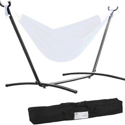 9ft Hammock Stand Portable Heavy Duty 2 Person Steel Stand Only for Outdoor Patio Backyard Indoor Bedroom with Carrying Case, Weather-Resistant Finish