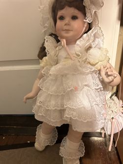 Handmade Porcelain Doll/ Cloth Body