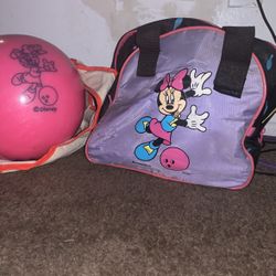 Vintage Brunswick Disney Minnie Mouse Pink Bowling Ball 9.54lbs 