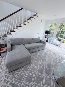 Article Gray Fabric Sectional Sofa with Chaise