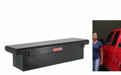 CRAFTSMAN 71.36-in x 19.57-in x 16.58-in Low Profile Matte Black Aluminum Crossover Truck Tool Box
