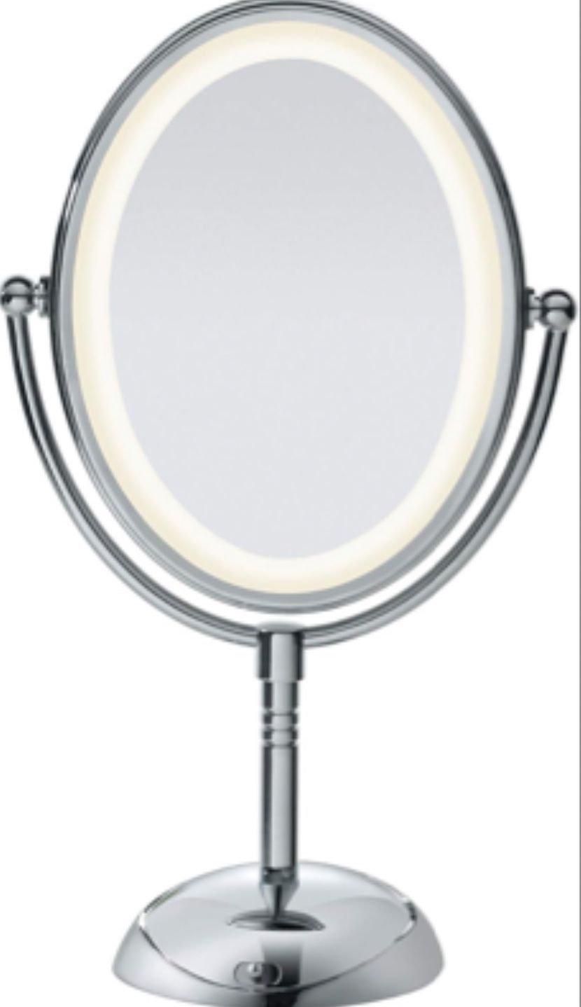 [BRAND NEW] Conair Lighted Makeup Mirror, LED Vanity Mirror, 1X/7X Magnifying Mirror, Double Sided, Battery Operated in Polished Chrome