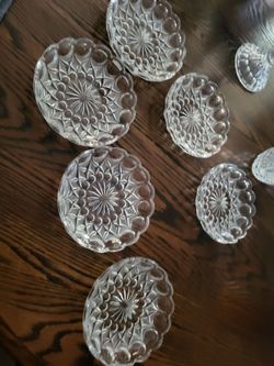 Crystal appetizer dishes perfect, never been used six of them fifty dollars