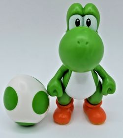 Nintendo Yoshi Figure With Egg Green Orange Super Mario Bros