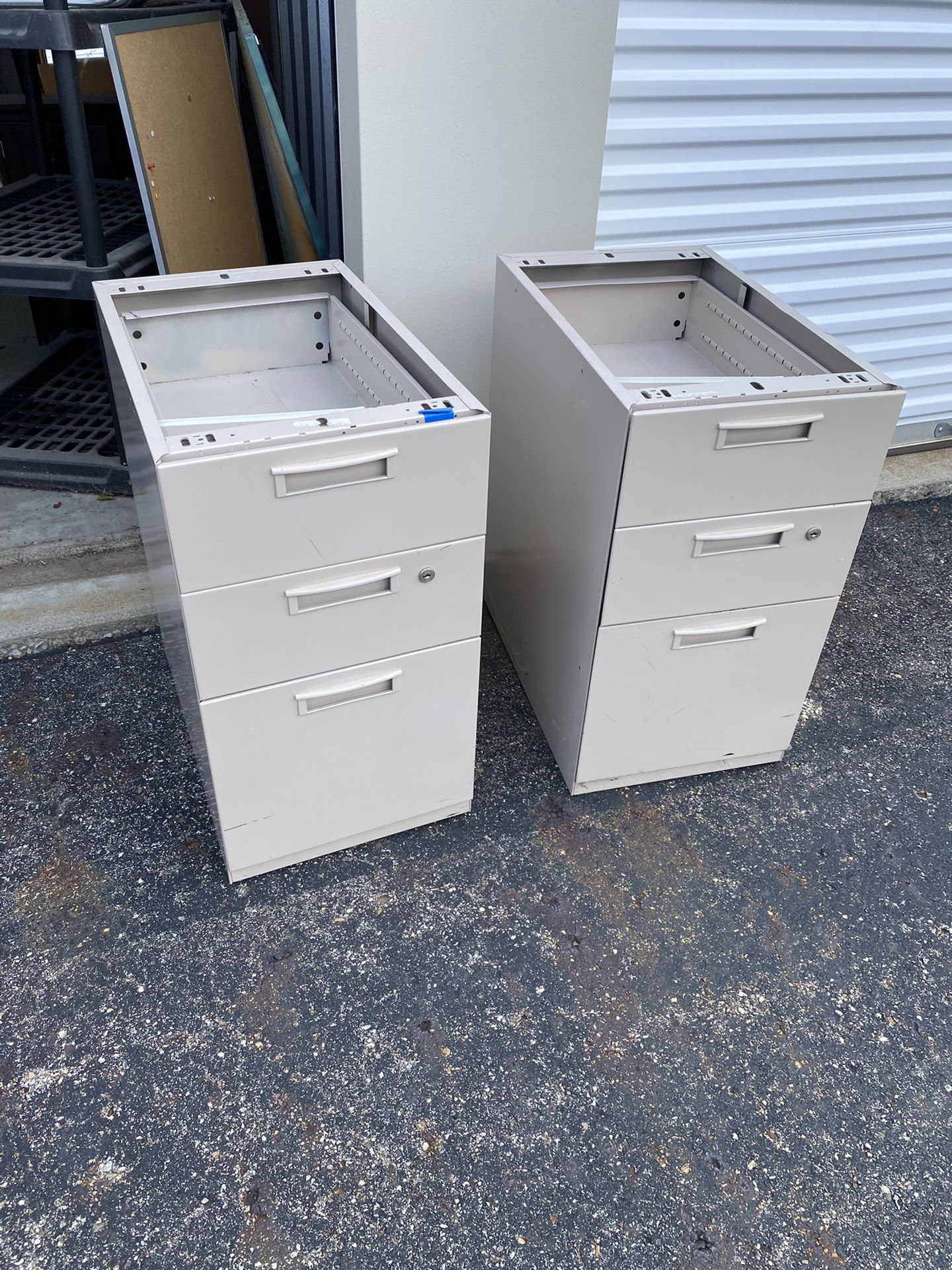 2 small filing cabinets