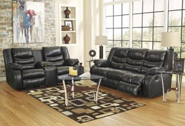 New Reclining Black Leather Couch and Loveseat Furniture