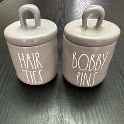 Rae Dunn Hair Ties & Bobby Pins Holder Set