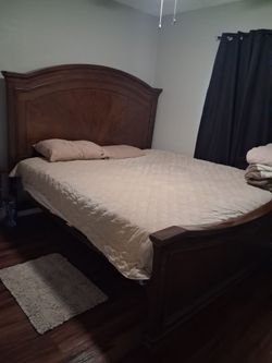 King Size Wood Bed Frame with Headboard