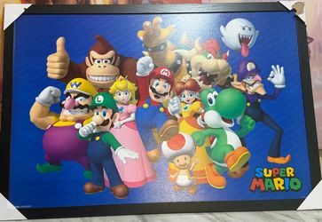 2 Super Mario Characters Framed Posters